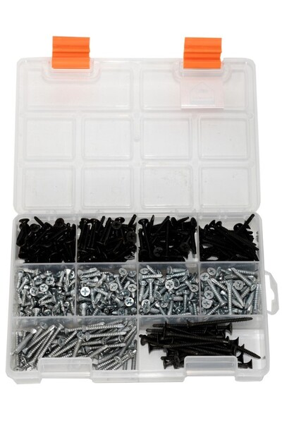 Netzerkoz 420 Adet 10 Çeşit Matkap Uçlu Vida Seti, Yhb Akıllı Vida, Ve Alçıpan Vidası Seti