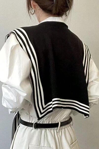 Moibody Tricotaj 100% acrilic din material subțire Şal de umăr pentru birou şi modă casual, simetric, negru