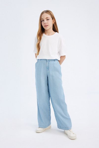 DeFacto Pantaloni de jeans cu picioare late pentru fete D7103a825sm
