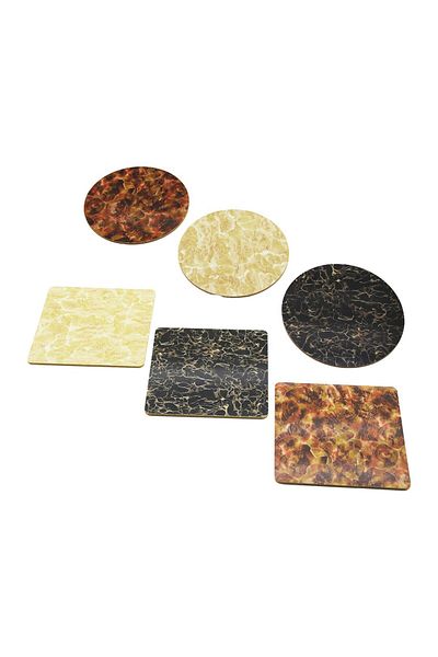 İsmiyle Al Wooden Coaster with Colorful Pattern Mix=Round--Square=19.5Cm (4767) - Isl9746-4485