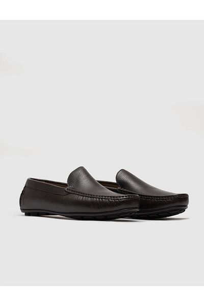 Cabani Genuine Leather Brown Men's Loafer