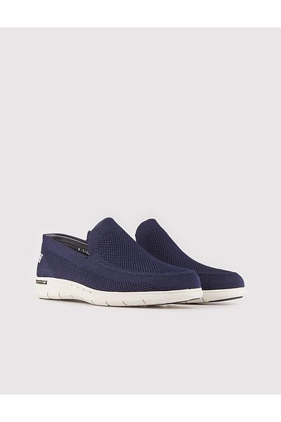 Cabani Knitwear Navy Blue Rubber Sole Casual Men's Shoes