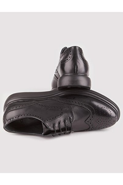 Cabani Ανδρικά παπούτσια casual από γνήσιο δέρμα μαύρα κορδόνια με σόλες gel