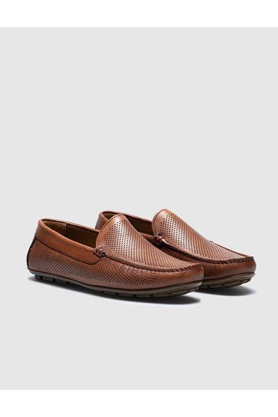 Cabani Laser Cut Genuine Leather Tan Men's Shoes