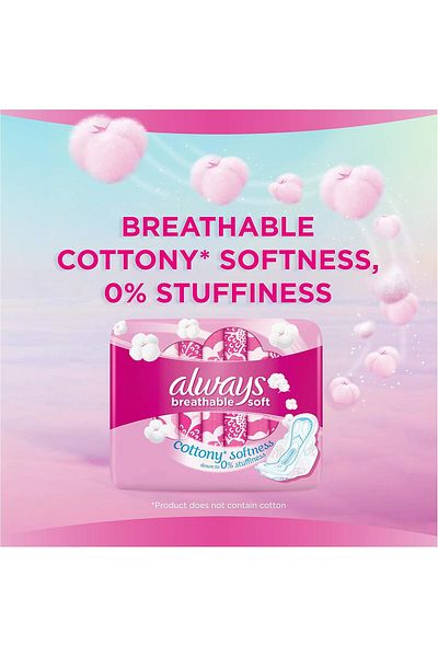 Always الويز حفايض نسائي قطن ناعم كبير بالاجنحه 50حبه وردي