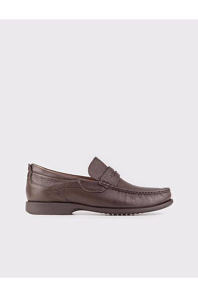 Cabani Rubber Sole Genuine Leather Brown Men's Casual Shoes