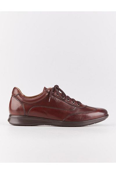 Cabani Genuine Leather Brown Lace-Up Rubber Sole Men's Casual Shoes