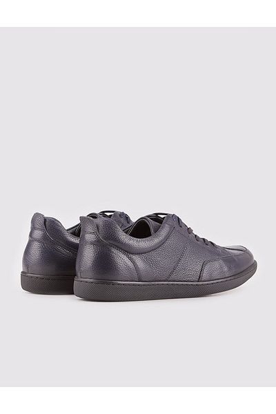 Cabani Lace-up Genuine Leather Navy Blue Men's Casual Shoes