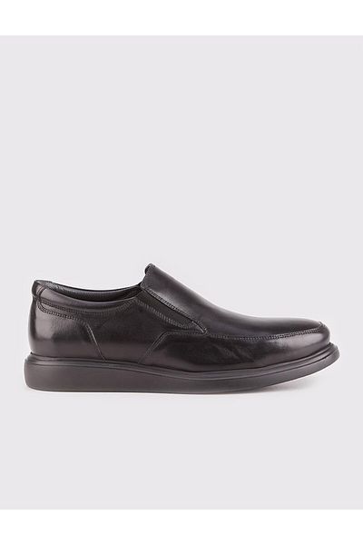 Cabani Black Genuine Leather Men's Casual Shoes