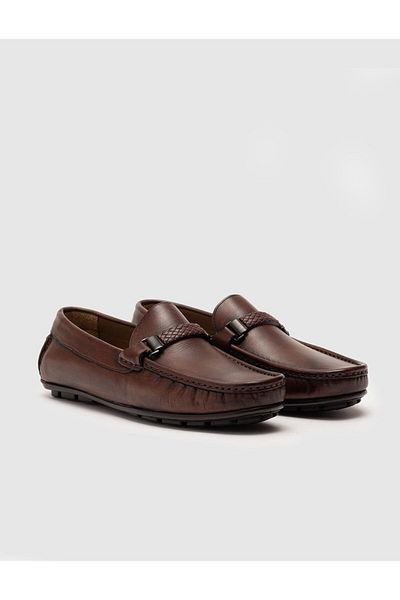 Cabani Special Designed Genuine Leather Brown Men's Loafer Shoes