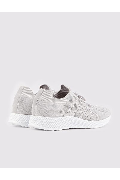 Cabani Detaylı Triko Gri Bağcıklı Erkek Spor Ayakkabı