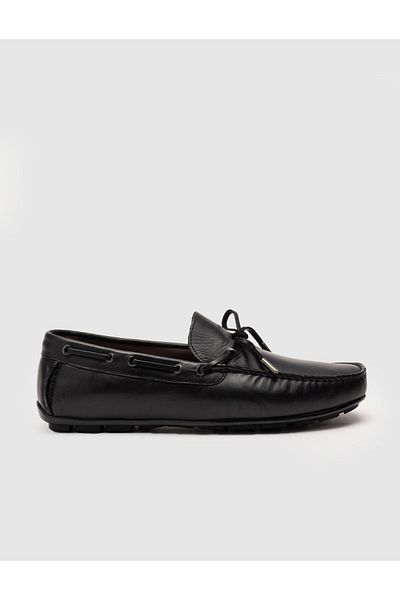 Cabani Leather Lining Genuine Leather Black Men's Loafer