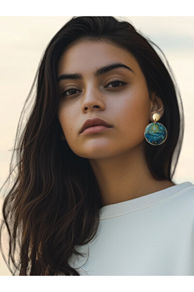 La fee aksesuar Parlak - Yıldızlı Gece Vincent Van Gogh El Yapımı Parlak Poli...