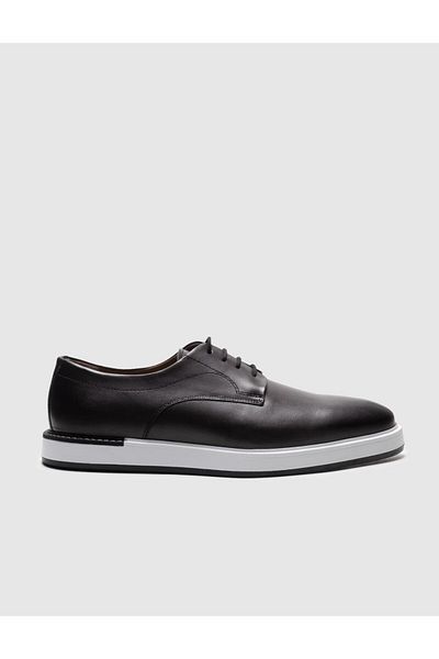 Cabani Genuine Leather Gray Lace-Up Men's Casual Shoes
