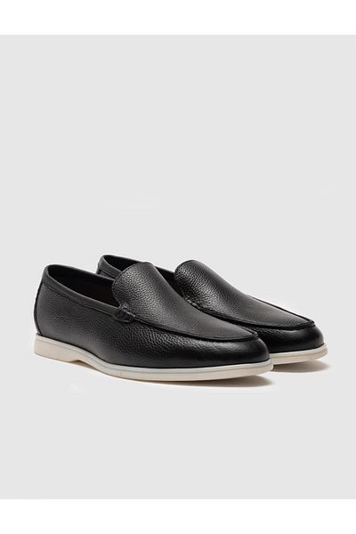 Cabani Black Genuine Leather Men's Casual Shoes