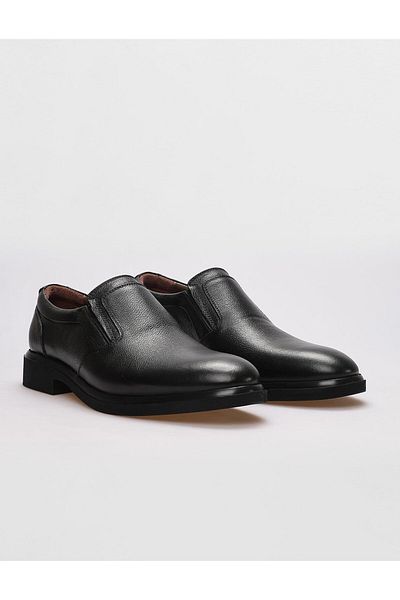 Cabani Black Genuine Leather Men's Casual Shoes
