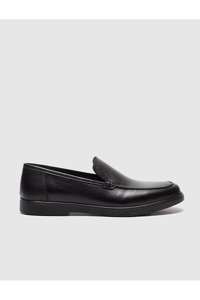 Cabani Black Genuine Leather Men's Loafer