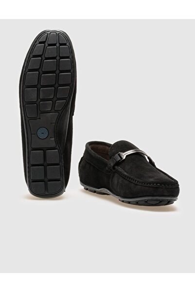 Cabani Мъжки мокасини от естествена кожа с кафява каишка