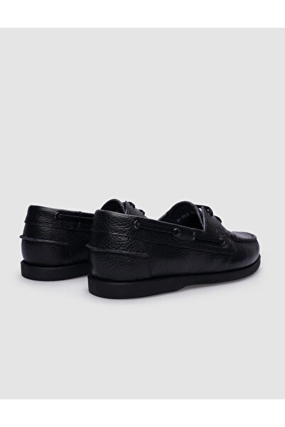 Cabani %100 Hakiki Deri Siyah Bağcık Detaylı Erkek Günlük Ayakkabı