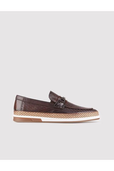 Cabani Genuine Leather Brown Men's Casual Shoes