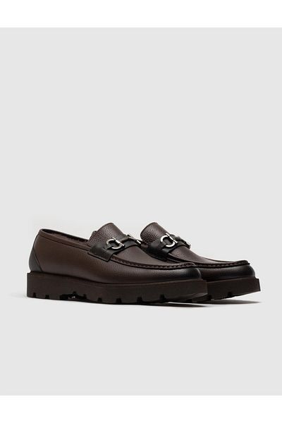 Cabani Furry Genuine Leather Brown Men's Casual Shoes