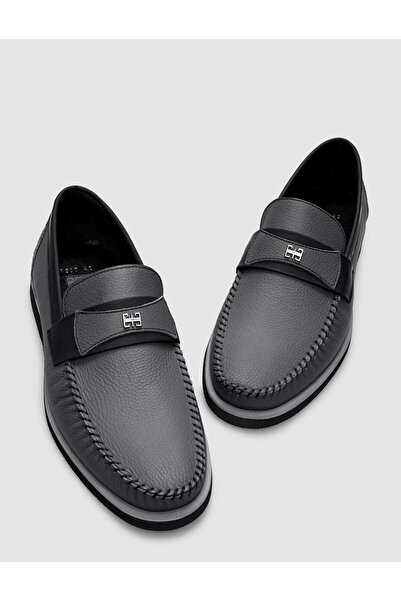 Cabani Ανδρικά casual παπούτσια από γνήσιο δέρμα με λεπτομέρεια γκρι ζώνης