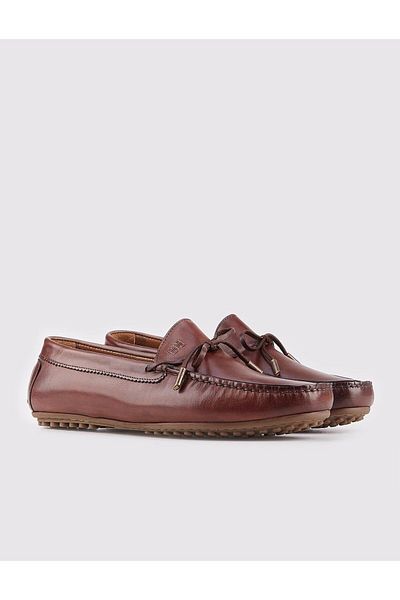 Cabani Genuine Leather Bow Brown Men's Shoes