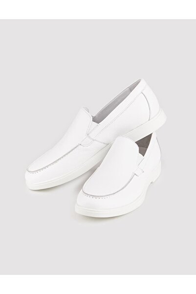 Cabani Hakiki Deri Beyaz Erkek Günlük Ayakkabı