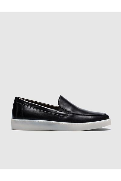 Cabani Black Genuine Leather Men's Casual Shoes
