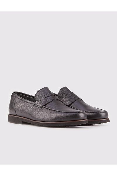 Cabani Men's Genuine Leather Eva Sole Black Casual Shoes