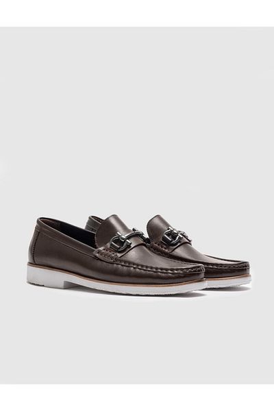Cabani Genuine Leather Brown Men's Casual Shoes