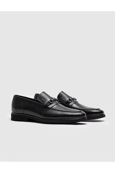Cabani Genuine Leather Black Men's Classic Shoes