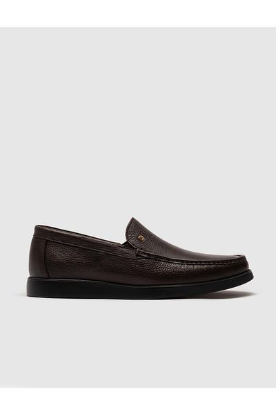 Cabani Men's Genuine Leather Brown Classic Casual Shoes