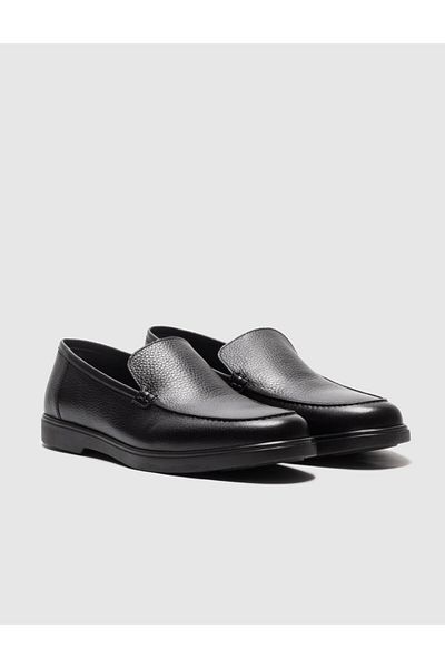 Cabani Black Genuine Leather Men's Loafer
