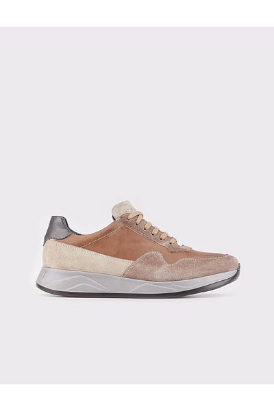 Cabani Genuine Leather Tan Lace-Up Men's Shoes