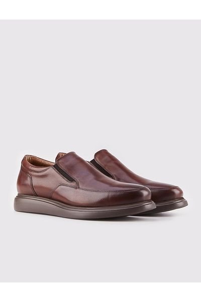 Cabani Genuine Leather Brown Men's Casual Shoes