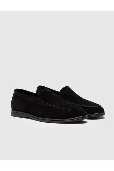 Cabani Men's Casual Shoes - Genuine Leather Black Suede