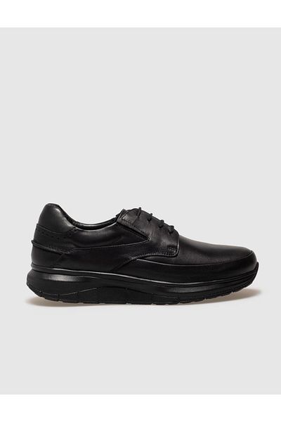 Cabani Genuine Leather Black Lace-Up Men's Casual Shoes