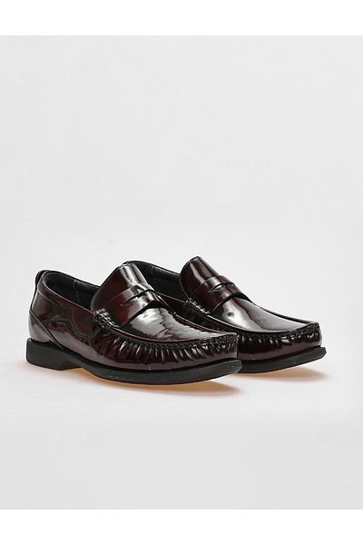 Cabani Genuine Leather Burgundy Men's Casual Shoes
