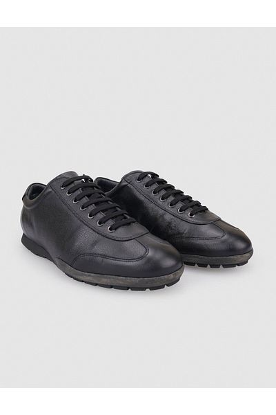 Cabani 100% Genuine Leather Black Lace-Up Men's Casual Shoes