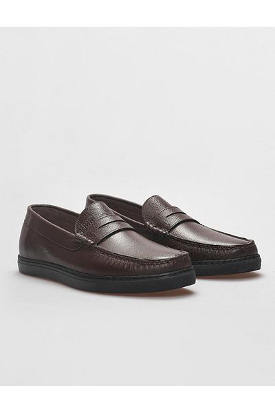 Cabani Genuine Leather Brown Men's Casual Shoes