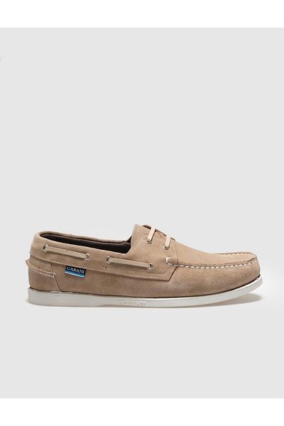 Cabani Genuine Leather Beige Suede Men's Casual Shoes