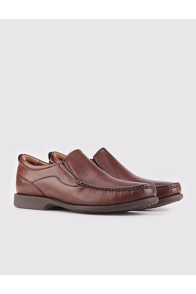 Cabani Genuine Leather Brown Men's Casual Shoes