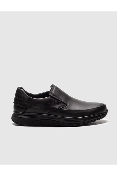 Cabani Black Genuine Leather Men's Casual Shoes