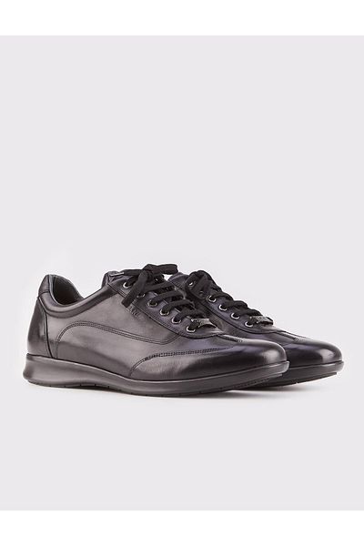 Cabani Black Genuine Leather - Lace-Up Men's Shoes