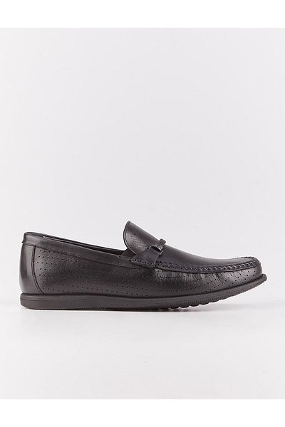 Cabani Genuine Leather Light Rubber Sole Black Men's Loafer Shoes