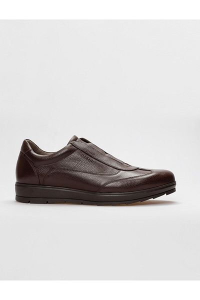 Cabani Genuine Leather Brown Men's Casual Shoes