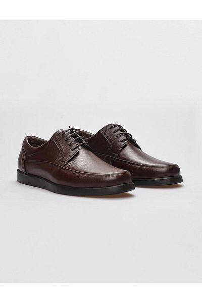 Cabani Genuine Leather Brown Lace-Up Men's Casual Shoes