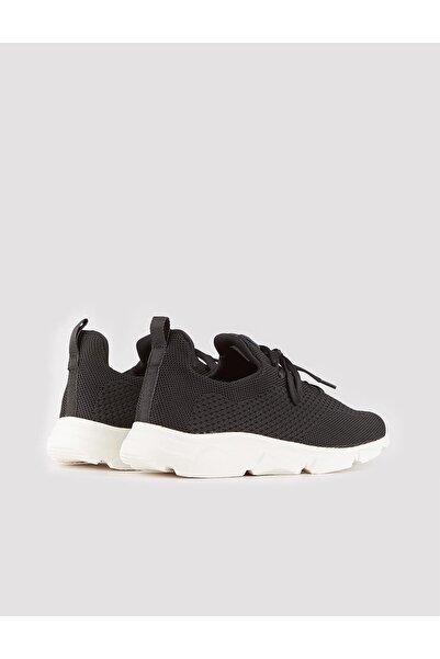 Cabani Πλεκτά Μαύρα Δαντέλα Λευκή Σόλα Ανδρικά Αθλητικά Παπούτσια