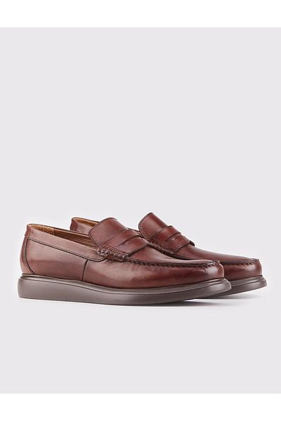Cabani Genuine Leather Brown Men's Casual Shoes